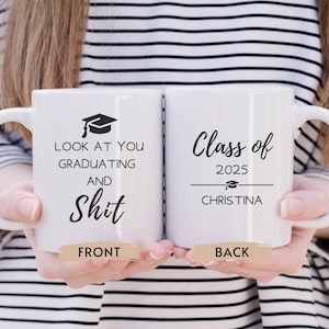 Personalized Graduation Gift, Custom Mug Graduation Keepsake For Graduating Masters Degree Gift Class Of 2025 High School Grad Present Funny