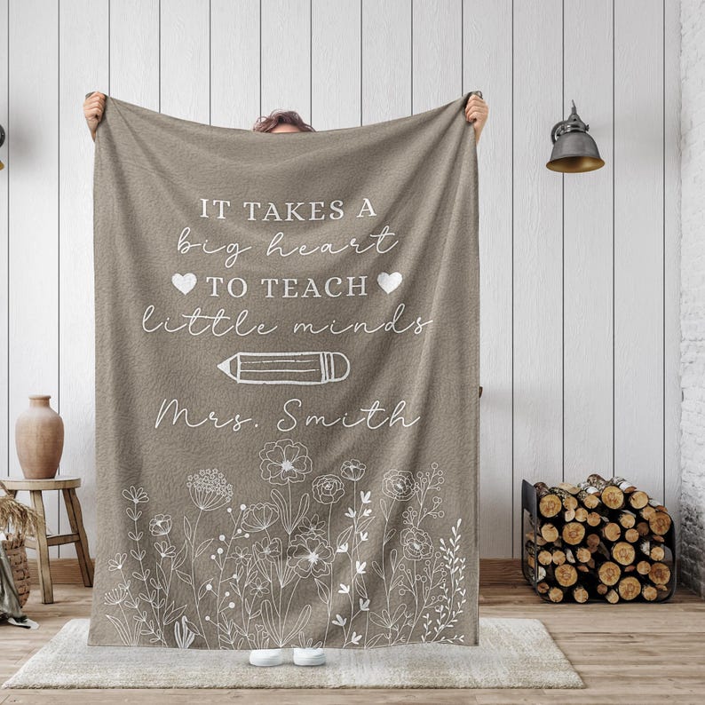 Custom Teacher Blanket Gift For Teacher Appreciation, Thank You Gift For Teacher, End Of Year Keepsake Gift, New Teacher Gift Preschool Gift bild 8