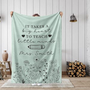 Custom Teacher Blanket Gift For Teacher Appreciation, Thank You Gift For Teacher, End Of Year Keepsake Gift, New Teacher Gift Preschool Gift bild 6