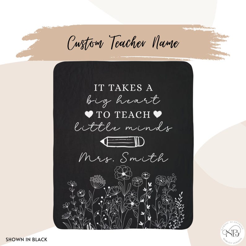 Custom Teacher Blanket Gift For Teacher Appreciation, Thank You Gift For Teacher, End Of Year Keepsake Gift, New Teacher Gift Preschool Gift bild 9
