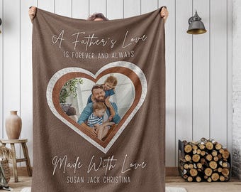 Custom Blanket Fathers Day Gift From Kids, Gift For Dad From Daughter, New Dad Gift For Him First Fathers Day Daddy Gift For Grandpa Blanket