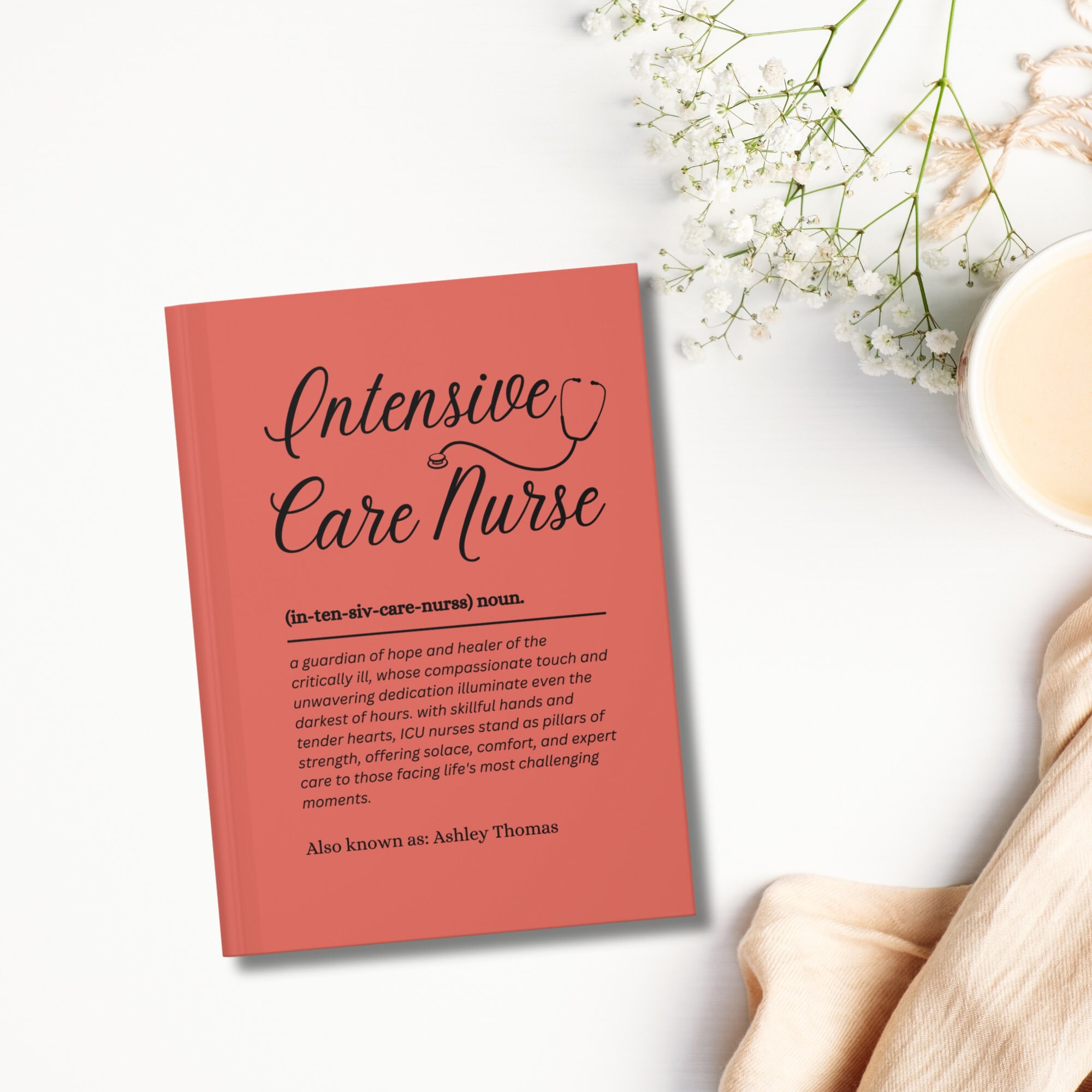 ICU Nurse Journal Gift, Intensive Care Unit Nurse Notebook Appreciation Gifts, Nurse Appreciation Personalized Custom Registered Nurse Gift