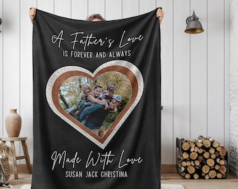 Custom Blanket Fathers Day Gift From Kids, Gift For Dad From Daughter, New Dad Gift For Him First Fathers Day Daddy Gift For Grandpa Blanket