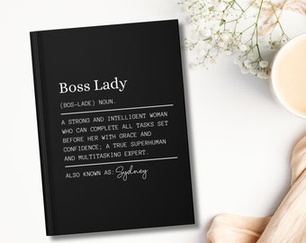 Personalized Boss Lady Journal Notebook, Funny New Business Owner Gift For Woman Gift for Female Manager Birthday Gift for Her Entrepreneur