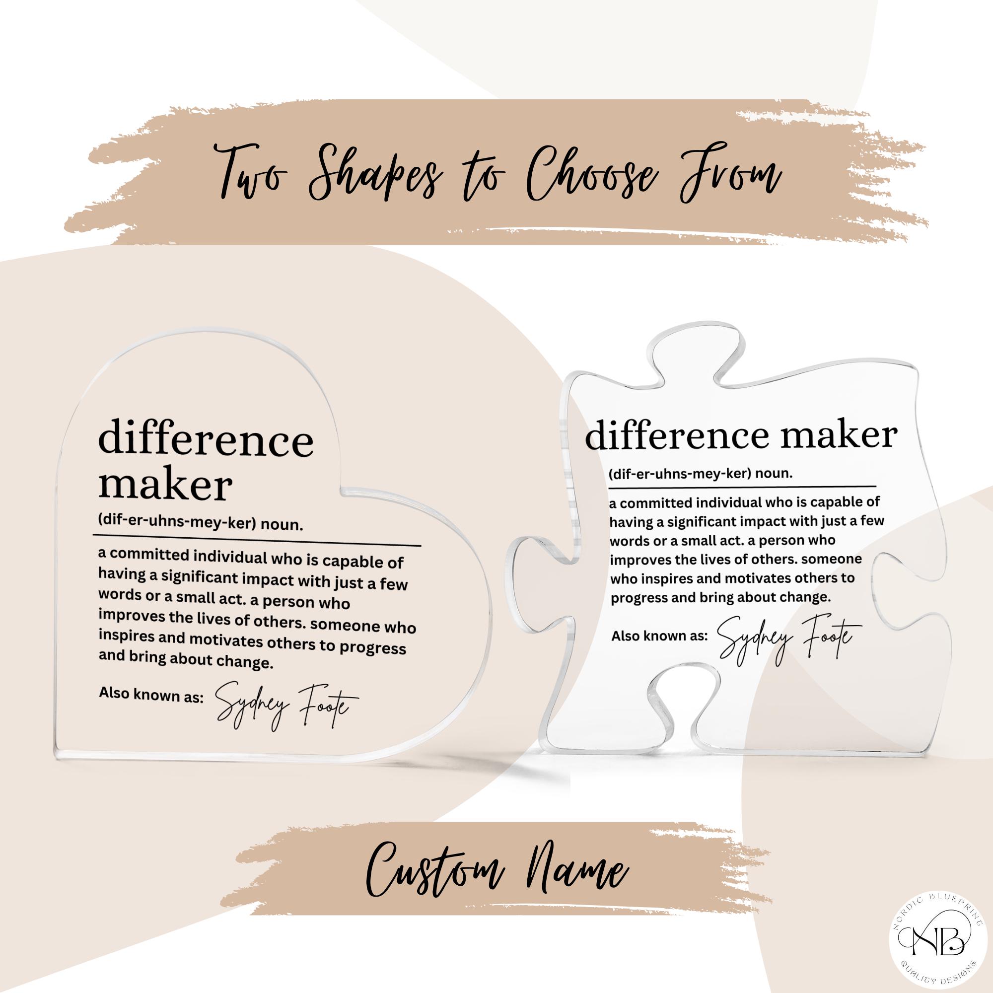 Custom Difference Maker Gift For Teacher Boss Appreciation