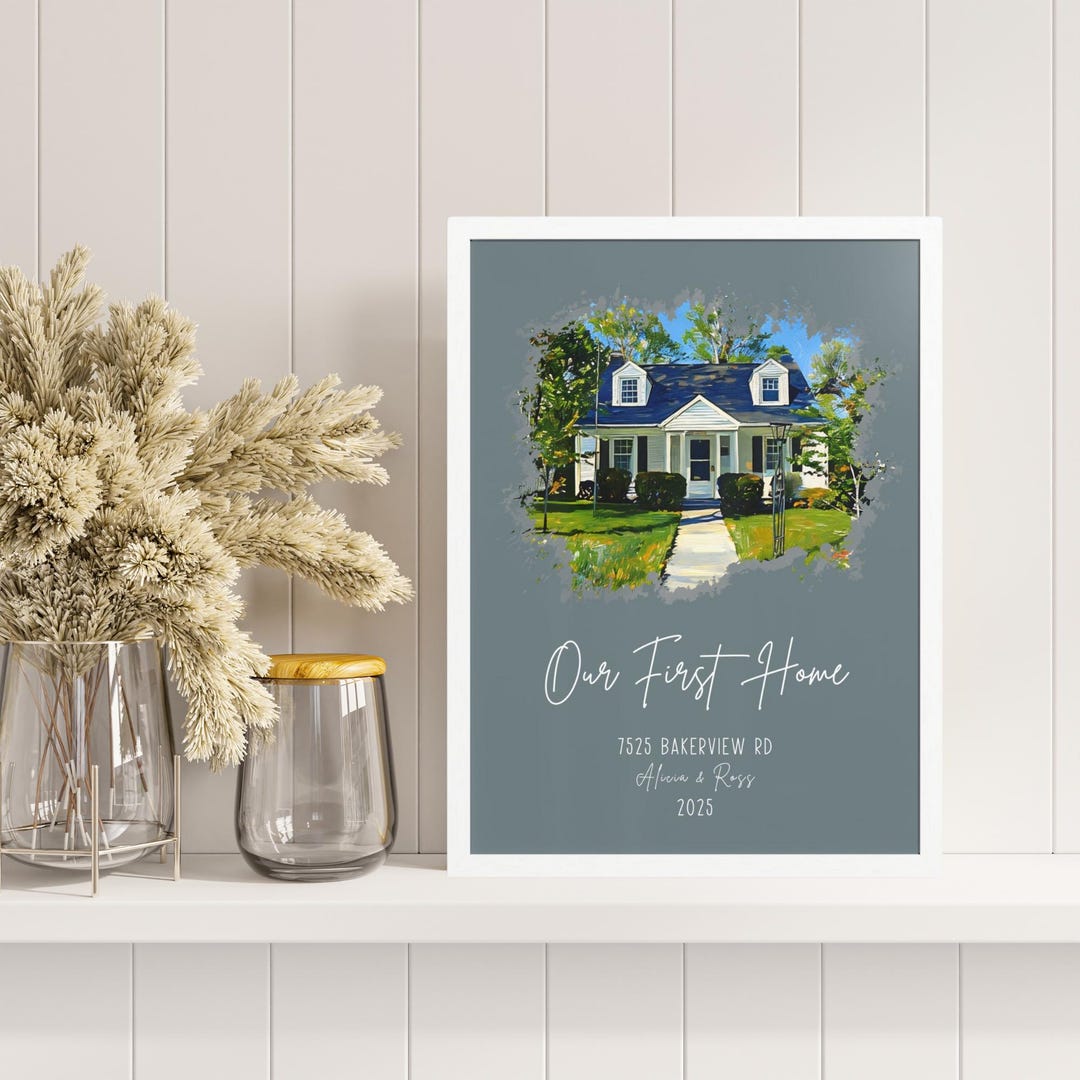 Custom Watercolor Home Portrait Housewarming Gift, New Home Gifts for ...