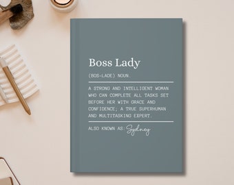 Personalized Boss Lady Journal Notebook, Funny New Business Owner Gift For Woman Gift for Female Manager Birthday Gift for Her Entrepreneur