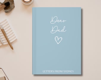 Letters To Dad Journal Notebook Gift For Father, Personalized Dear Dad Gift, Loss Of Father Grief Journal, Loss Of Dad Remembrance Sympathy