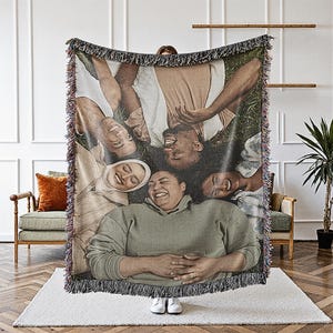 Woven Blanket Personalized Photo Throw Custom Blanket With Picture Gift for Mom Grandma Personalized Memorial Blanket Gift For Her Nana Gigi