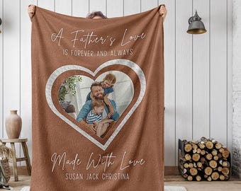 Custom Blanket Fathers Day Gift From Kids, Gift For Dad From Daughter, New Dad Gift For Him First Fathers Day Daddy Gift For Grandpa Blanket
