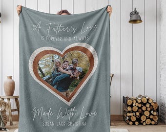 Custom Blanket Fathers Day Gift From Kids, Gift For Dad From Daughter, New Dad Gift For Him First Fathers Day Daddy Gift For Grandpa Blanket