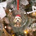 Personalized Pet Ornament Using Pet's Photo, Watercolor Pet Portrait Gift, Custom Ornament Christmas Dog Ornament Personalized Dog Ornament