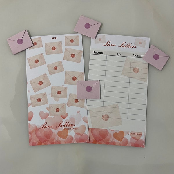 Love letters Challenge | Spare 80 Euro | Sparchallenge für A6 Binder