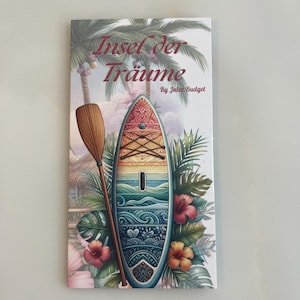 Insel der Träume Sparchallenge | 4 in 1 Klappkarte | für A6 Binder | Umschlagmethode