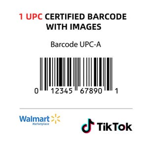 1 UPC Code Barcode with Barcode Image for your Ecommerce needs except Amazon