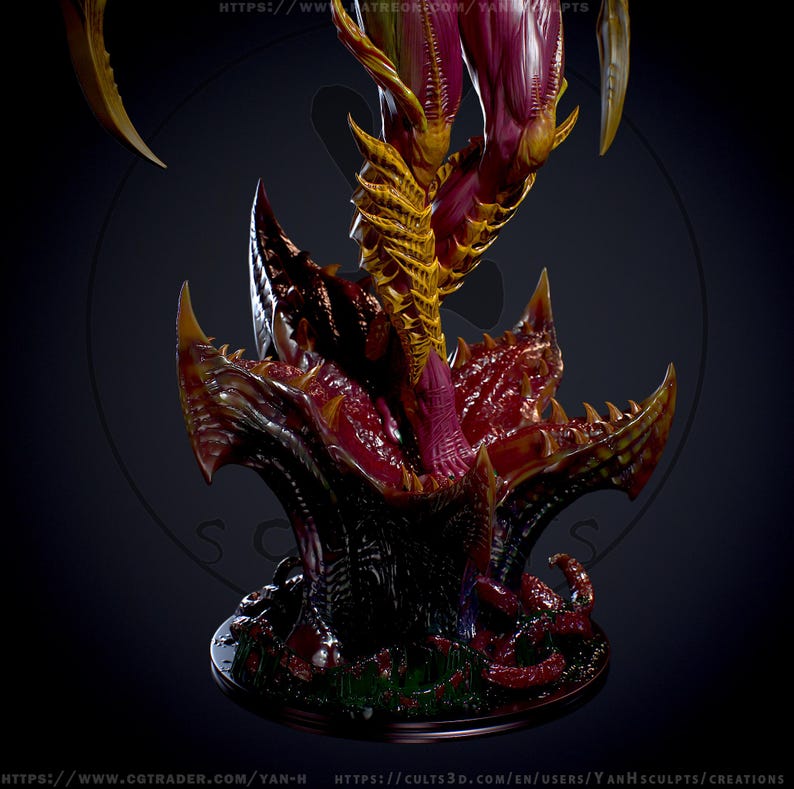 Alien Swarm Queen Custom 3D Printed Resin Statue Sci Fi Monster Figure ...