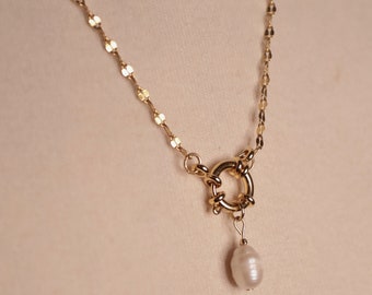 Collier chaîne et perle - PENDLUNE