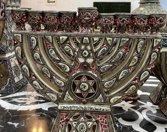 Menorah-Judaica-Hanukkah-Hanukkah Menorah- Jewish Holidays- Homedecor - Jewish gift- Jewish home