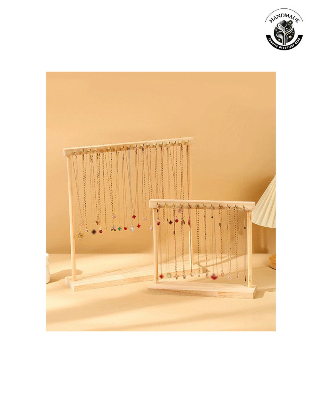 Handmade Necklace Holder With Hook, Perfect Storage for Your Necklaces, Wood Stand, Boutique