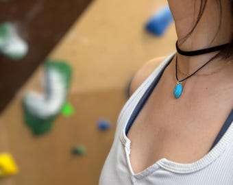 Handmade Climbing Hold Choker – Clay Pendant Necklace for Climbers