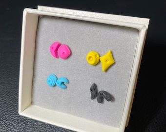 Climbing Hold Earrings – Handmade Mismatched Studs, Unique Climber Gift, Bouldering Jewelry