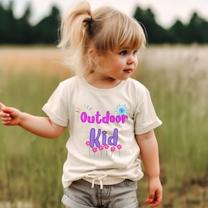 Toddler Outdoorsy Girls T-Shirt, Toddler Nature Tee, Outdoorsy Toddler, Little Girl Nature Shirt, Toddler Flower Tshirt, Cute Toddlershirt