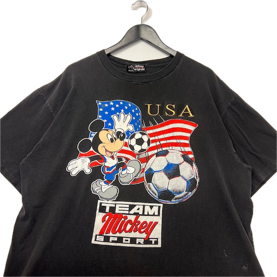 Vintage 90s Team Mickey Mouse USA Flag Soccer Spo… - image 1