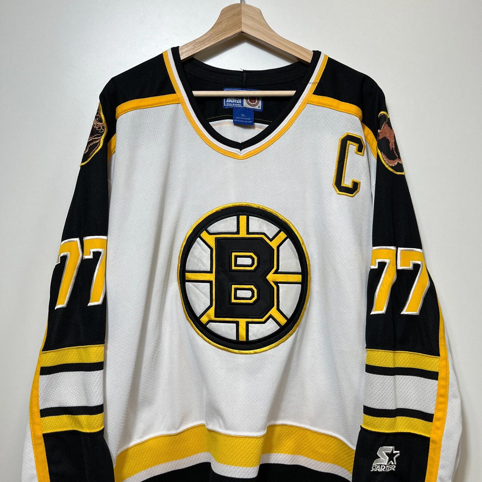 Vintage 90s NHL Boston Bruins Starter Jersey XL #77 Ray Bourque Pooh Bear