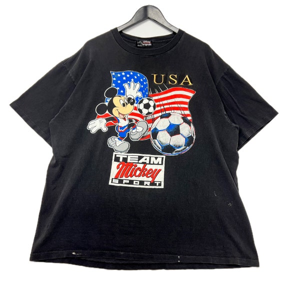 Vintage 90s Team Mickey Mouse USA Flag Soccer Spo… - image 2