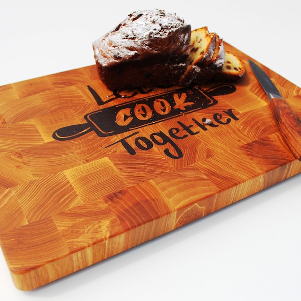 solid ash end cutting board with American walnut inlay 40*27 cm