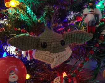 Crocheted Baby Alien Round Stuffy Ornament Amigurumi: Handmade