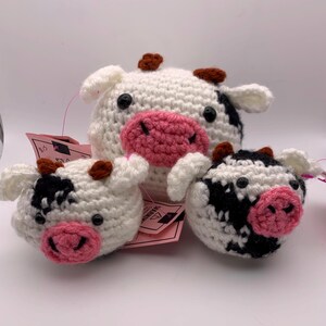 Chonky Cowballs Stuffy - Handmade Crocheted Amigurumi Cows