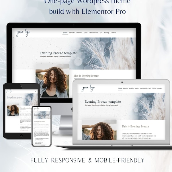 Professional One Page WordPress theme for Coaches, Elementor Pro website, SEO Optimization