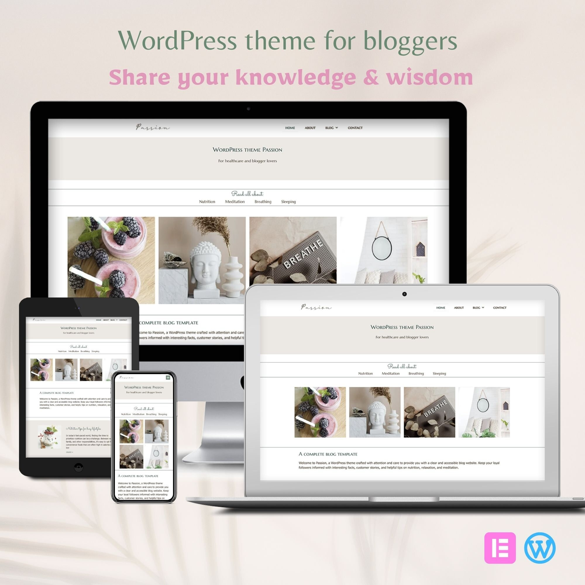 Wordpress Blog Theme | Feminine Website | Fully Responsive | Minimalist ...