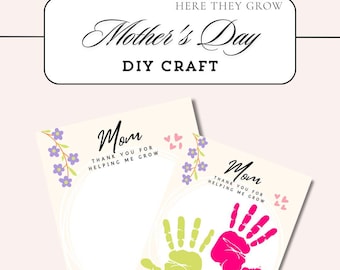 Mother's Day Handprint Craft: "Thank You for Helping Me Grow" DIY Gift (Printable PDF)