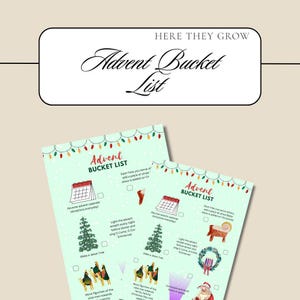 Advent Bucket List | Printable Christmas Advent Calendar | Mindful Christmas Countdown | Holiday Advent