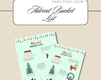 Printable Christmas Advent Bucket List: Mindful Holiday Countdown (A4)