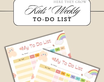 Kids' Weekly To-Do List/ Chores Chart Tracker