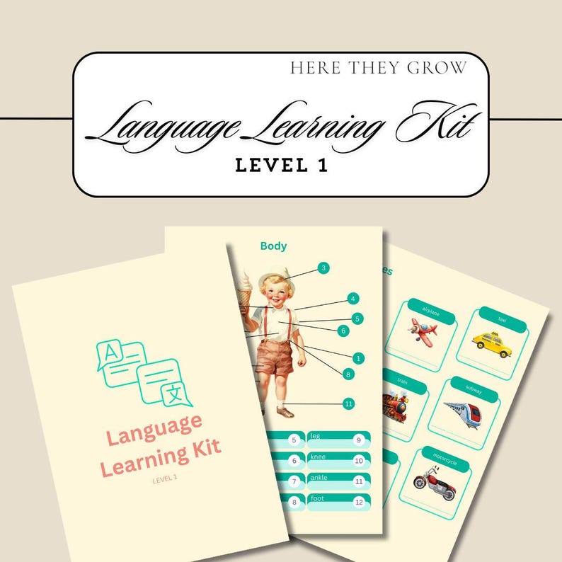 Language Learning Kit: Beginner Vocabulary & Grammar (digital PDF) - Etsy