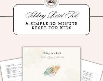 Sibling Conflict Resolution Cards | Kids Reset Kit Printable | Calm Parenting Tools, Emotional Regulation, Conflict Resolution for Kids, PDF