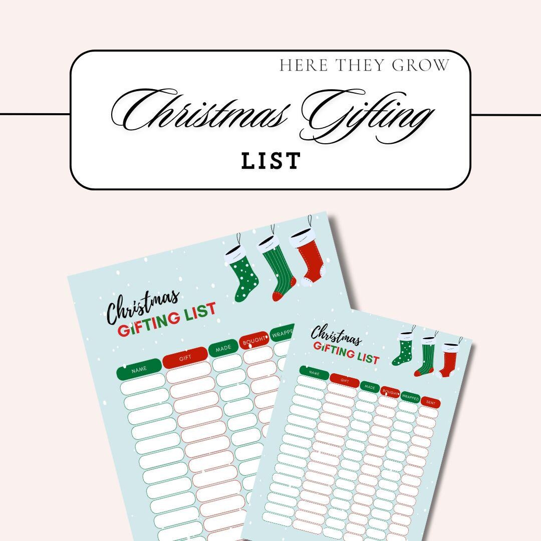 Printable Christmas Gift List Planner (A4) - Etsy