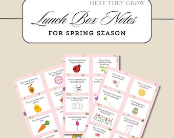 Kids Spring Lunch Box Notes, Positive Cards (Printable)