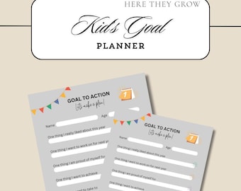 Kid's Goal Planner: New Year's Resolutions (PDF Pattern)