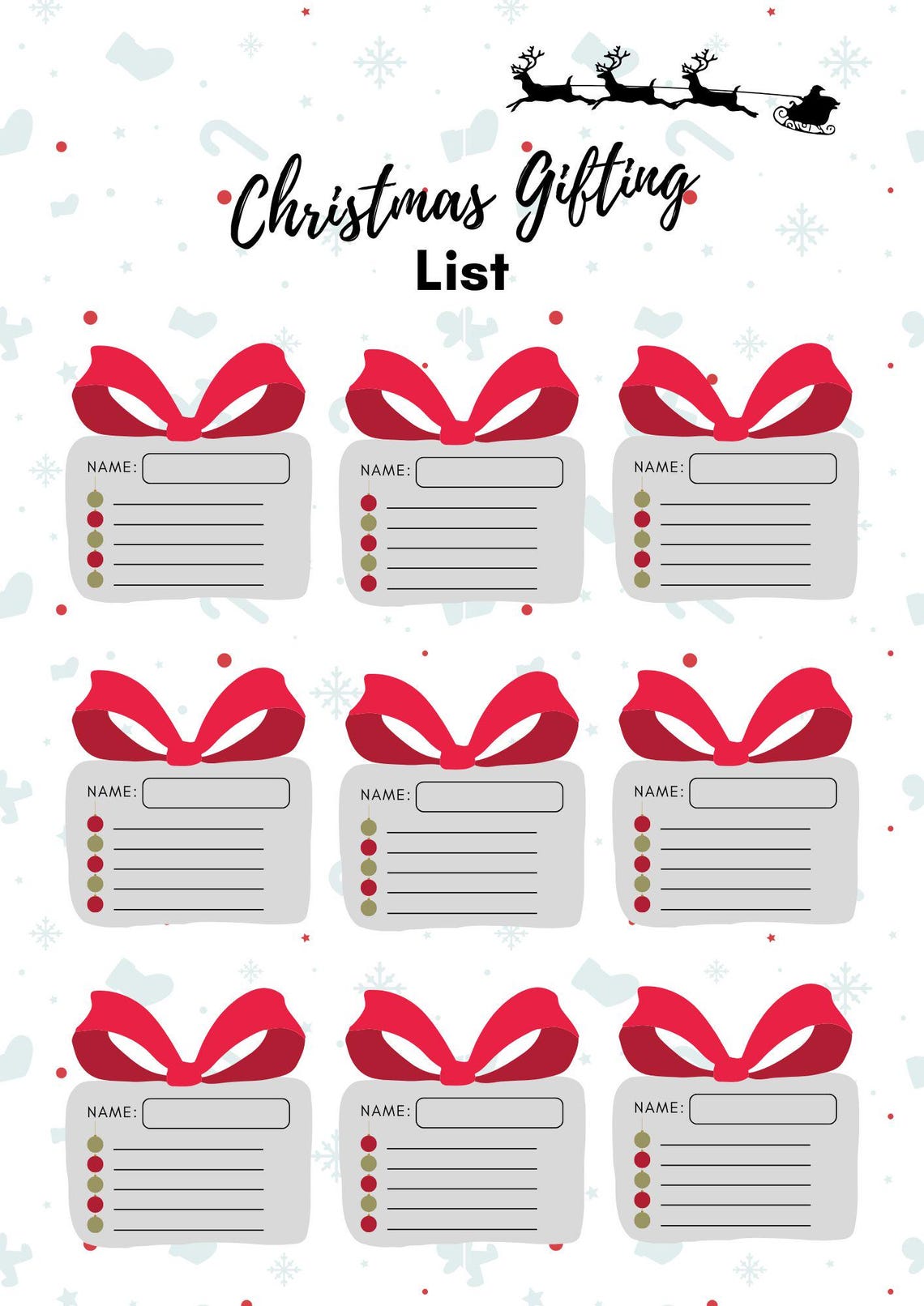 Printable Christmas Gift List Planner (A4) - Etsy