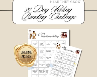 30-Day Sibling Bonding Challenge: Positive Parenting Tool (A4 Portrait)