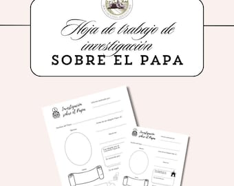 Pope Research Worksheet: Catholic History Printable Activity (A4)