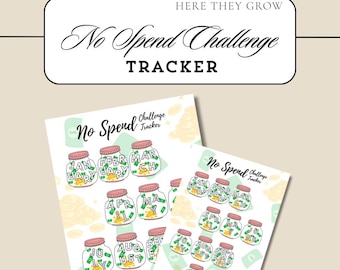 No Spend Challenge Tracker: 12-Month Savings Jar (Digital Download)