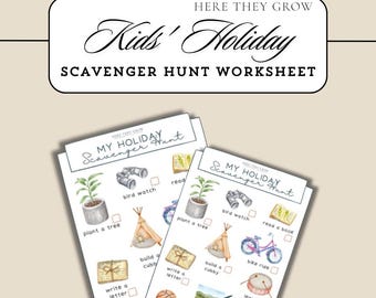 Kids' Holiday Scavenger Hunt Worksheet