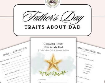 Character Traits I See in My Dad | Father’s Day Keepsake Craft for Kids | Meaningful Father’s Day Printable Gift