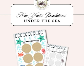 Under the Sea Resolutions Coloring Page for Kids (Digital Download)